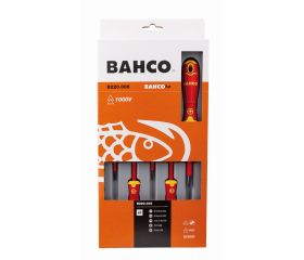 Juego de destornilladores Phillips y ranurados aislados VDE BahcoFit con mango multicomponente - cinco unidades | B220.005