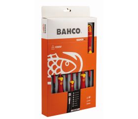 Juego de destornilladores Phillips y ranurados aislados VDE BahcoFit con mango multicomponente - siete unidades | B220.007