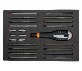 Destornilladores ERGO™ con agarre de goma y juego de varillas intercambiables/puntas - 22 unidades | BE-8576