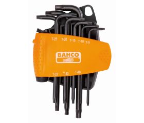 Juego de llaves hexagonales tipo allen fosfatadas para TORX® inviolables (8 piezas) | BE-8675