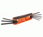 Juego de llaves hexagonales tipo allen en navaja TORX® con acabado fosfatado y botón (8 piezas) | BE-8976B