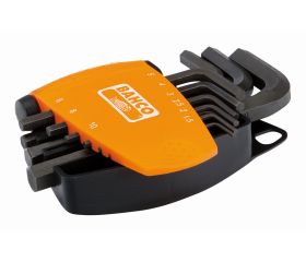 Juego de llaves hexagonales tipo allen métricas con soporte bi-componente compacto (9 piezas) | BE-9578