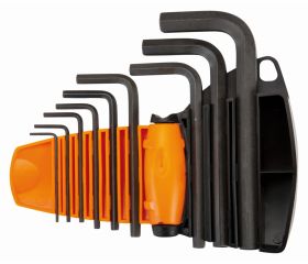 Juego de llaves hexagonales tipo allen métricas con soporte bi-componente compacto (9 piezas) | BE-9578