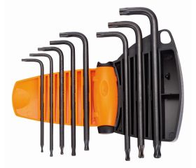 Juego de llaves hexagonales tipo allen TORX® con bola y fosfatadas (8 piezas) | BE-9675