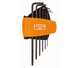 Juego de llaves hexagonales tipo allen con bola, largas, métricas y fosfatadas, 1,5-5 mm (6 piezas) | BE-9676