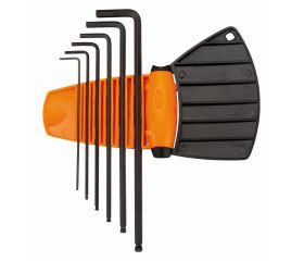 Juego de llaves hexagonales tipo allen con bola, largas, métricas y fosfatadas, 1,5-5 mm (6 piezas) | BE-9676