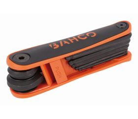 Juego de llaves hexagonales tipo allen en navaja, con bola, métricas y con mango bi-componente (7 piezas) | BE-9776B