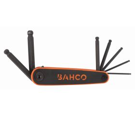 Juego de llaves hexagonales tipo allen en navaja, con bola, métricas y con mango bi-componente (7 piezas) | BE-9776B