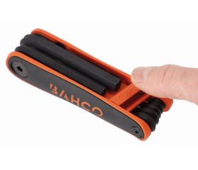 Juego de llaves hexagonales tipo allen en navaja métricas con acabado fosfatado y mango bi-componente - siete unidades | BE-9777B