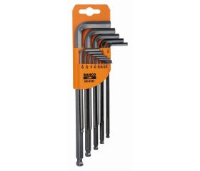 Juego de llaves hexagonales tipo allen largas con bola imperiales con acabado fosfatado - 13 unidades | BE-9785