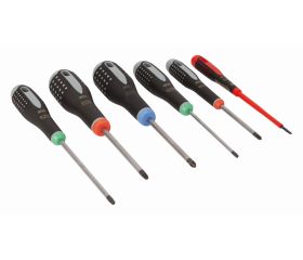 Juego de destornilladores ranurados/Phillips/Pozidriv/TORX® ERGO™ con mango de goma: 6 piezas | BE-9871