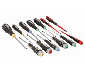 Juego de destornilladores ranurados/Phillips/Pozidriv/TORX® ERGO™ con mango de goma: 13 piezas | BE-9875