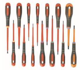 Juego de destornilladores ranurados/Phillips/Pozidriv/TORX®/Combi PZ ERGO™ con mango de goma: 14 piezas | BE-9876S