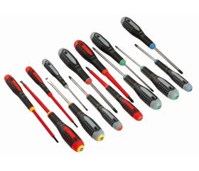 Juego de destornilladores ranurados/Phillips/Pozidriv/TORX® ERGO™ con mango de goma: 15 piezas | BE-9877