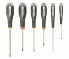 Juego de destornilladores ranurados/Phillips ERGO™ con mango de goma: 6&nbsp;piezas | BE-9881