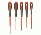 Juego de destornilladores Phillips y ranurados aislados VDE Slim ERGO? con mango de tres componentes - cinco unidades | BE-9881SL
