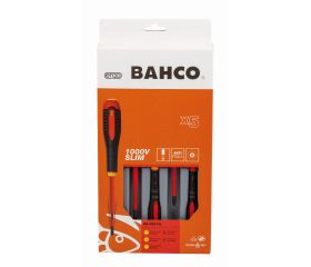 Juego de destornilladores Phillips y ranurados aislados VDE Slim ERGO™ con mango de tres componentes - cinco unidades | BE-9881SL