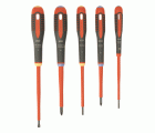 Juego de destornilladores Pozidriv y ranurados aislados VDE ERGO? con mango de tres componentes - cinco unidades | BE-9882S