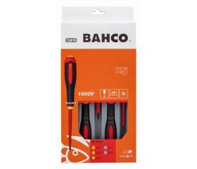 Juego de destornilladores Pozidriv y ranurados aislados VDE ERGO™ con mango de tres componentes - cinco unidades | BE-9882S