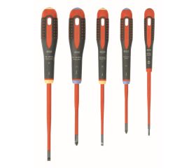 Juego de destornilladores Pozidriv y ranurados aislados VDE Slim ERGO™ con mango de tres componentes - cinco unidades | BE-9882SL