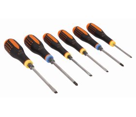 Juego de destornilladores hexagonales de bola/Pozidriv/ranurados de varilla pasante ERGO™ con mango anti-impacto | BE-9882TB