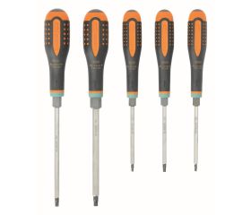 Juego de destornilladores hexagonales de bola/TORX® de varilla pasante con mango anti-impacto - 5 unidades | BE-9885TB