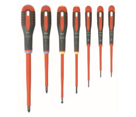 Juego de destornilladores aislados VDE ERGO™ con mango de tres componentes - siete unidades | BE-9888S