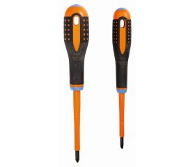 Juego de destornilladores de punta Combi ranurada y Pozidriv, aislados VDE ERGO™ y con mango de tres componentes (2 piezas) | BE-9890S