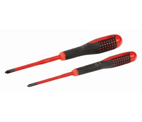 Juego de destornilladores Phillips delgados y aislados VDE ERGO™ con mango de tres componentes (2 piezas) | BE-9891SL