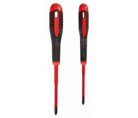 Juego de destornilladores Phillips delgados y aislados VDE ERGO™ con mango de tres componentes (2 piezas) | BE-9891SL