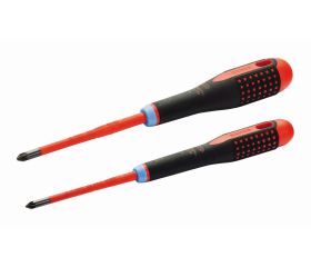 Juego de destornilladores Pozidriv delgados y aislados VDE ERGO™ con mango de tres componentes (2 piezas) | BE-9894SL