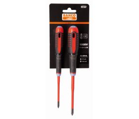 Juego de destornilladores Pozidriv delgados y aislados VDE ERGO™ con mango de tres componentes (2 piezas) | BE-9894SL