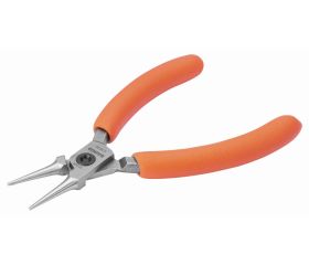 Alicates de boca redonda compactos con mangos de PVC naranjas | C3530