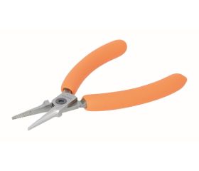 Alicates de boca semirredonda de aguja compactos con mangos de PVC naranjas | C3630/C3640