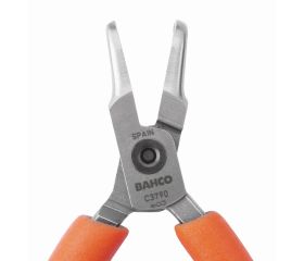 Alicates de boca semirredonda compactos con punta curvada a 90° y mangos de PVC naranjas | C3790