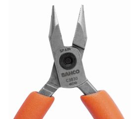Alicates de boca semirredonda compactos con mangos de PVC naranjas | C3830/C3840