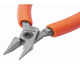 Alicates de boca semirredonda compactos con mangos de PVC naranjas | C3830/C3840