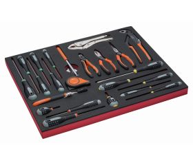 Juego de destornilladores/alicates en bandeja de foam 3/3 Fit&Go, 23 piezas | FF1A06