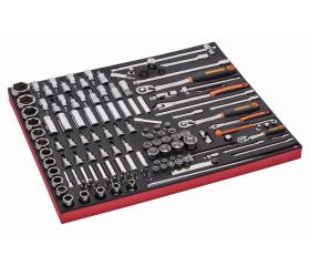 Juego de carraca de cabeza tipo pera y vasos de 1/4