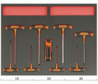 Juego de llaves acodadas + destornilladores con mango en T en bandeja de foam 3/3 Fit&Go (19&nbsp;piezas) | FF1A1004