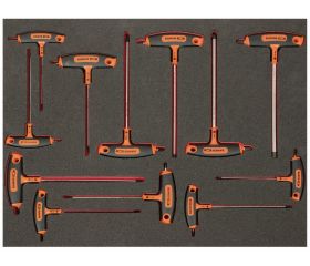 Juego de destornilladores con mango en T hexagonal/TORX 3/3 Fit&Go (12 piezas) | FF1A1011
