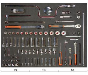 Juego de carraca de cabeza tipo pera y vasos de 1/4