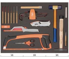 Juego de herramientas de apriete y medición variadas en bandeja de foam 3/3 Fit&Go, 10 piezas | FF1A131