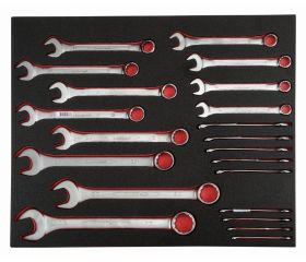 Juego de llaves combinadas en bandeja de foam 3/3 Fit&Go, 21 piezas | FF1A134