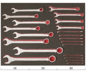 Juego de llaves combinadas en bandeja de foam 3/3 Fit&Go, 21 piezas | FF1A134