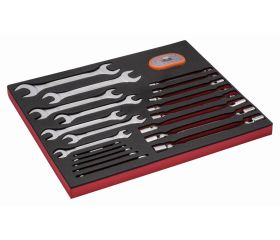 Juego de llaves y puntas en bandeja de foam 3/3 Fit&Go, 51 piezas | FF1A135