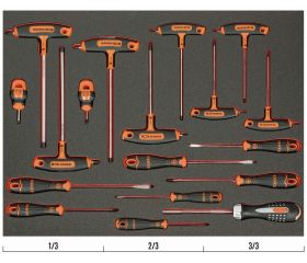 Juego de destornilladores en bandeja de foam 3/3 Fit&Go, 18 piezas | FF1A139