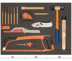 Bandeja de foam 3/3 de Bahco Fit&Go con herramientas de corte y golpeo, 15 piezas | FF1A143