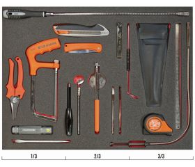 Composición de herramientas mixta en bandeja de foam 3/3 Fit&Go (18 piezas) | FF1A16