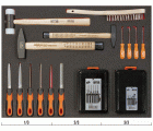 Bandeja de foam 3/3 con herramientas de golpeo y limas, 24 piezas | FF1A18